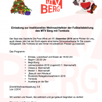 Die Fußballer des MTV Berg feiern Weihnachten Die Fußballer des MTV Berg feiern Weihnachten