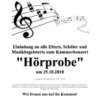 Einladung zur "Hörprobe" im LSH Kempfenhausen