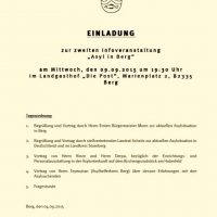 Asyl in Berg: 2. Informationsveranstaltung Asyl in Berg: 2. Informationsveranstaltung