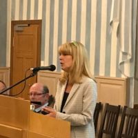 Frau Münster vom Landratsamt stellt die neuen Regionalbuslinien vor