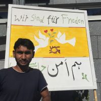 Asyl in Berg: Flugblattaktion vor dem Supermarkt