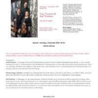 Sonntag: Bach-Konzert im Marstall