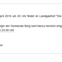 Nicht vergessen: heute Bürgerversammlung!