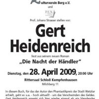 Heute Lesung im Rittersaal